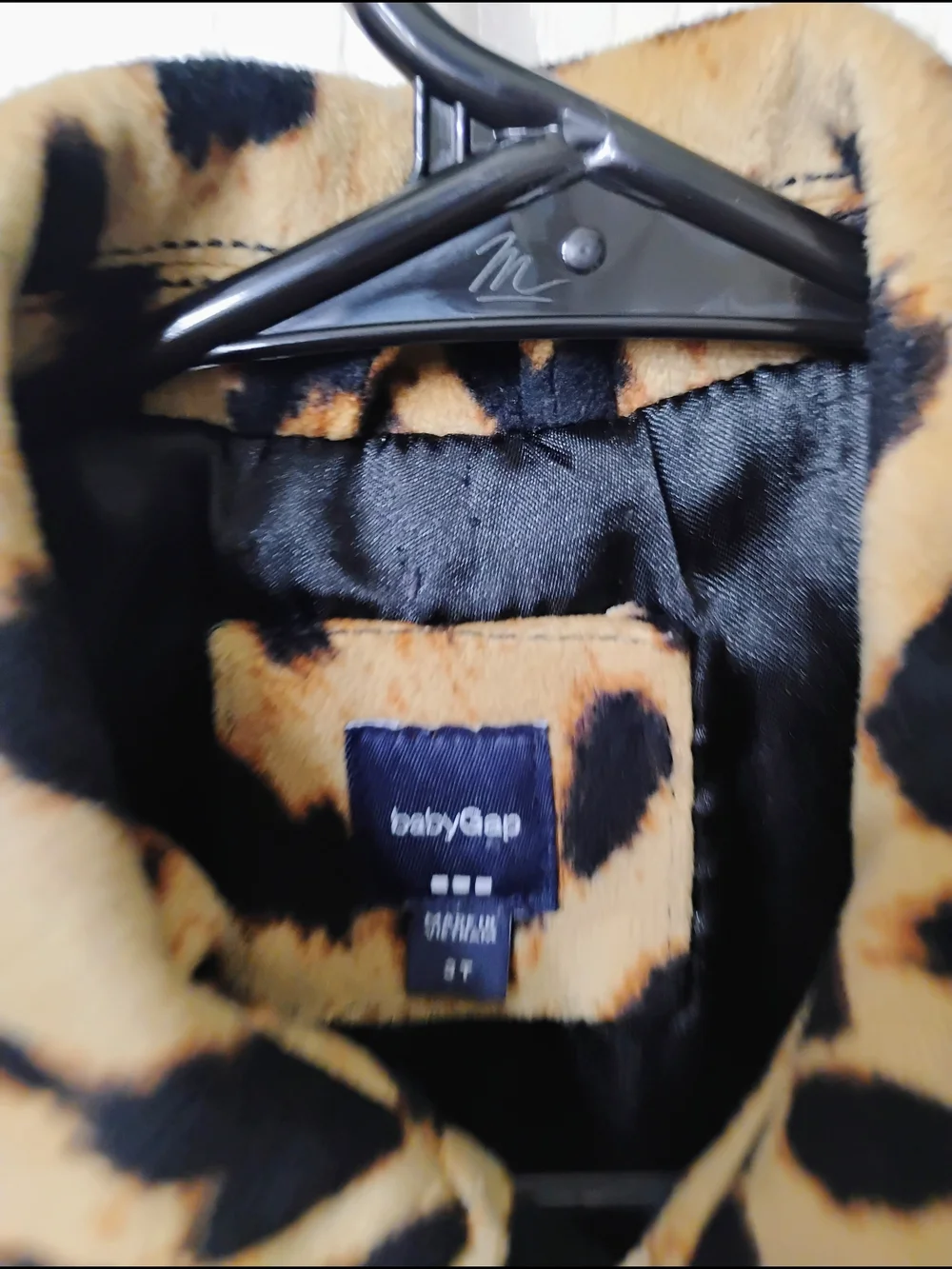 GAP Girls Leopard Print Peacoat - Black & Tan